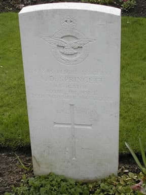 Photograph of gravestone of Alan Douglas Springett